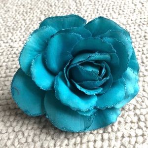 Blue Rose Flower Hair Pin / Clip